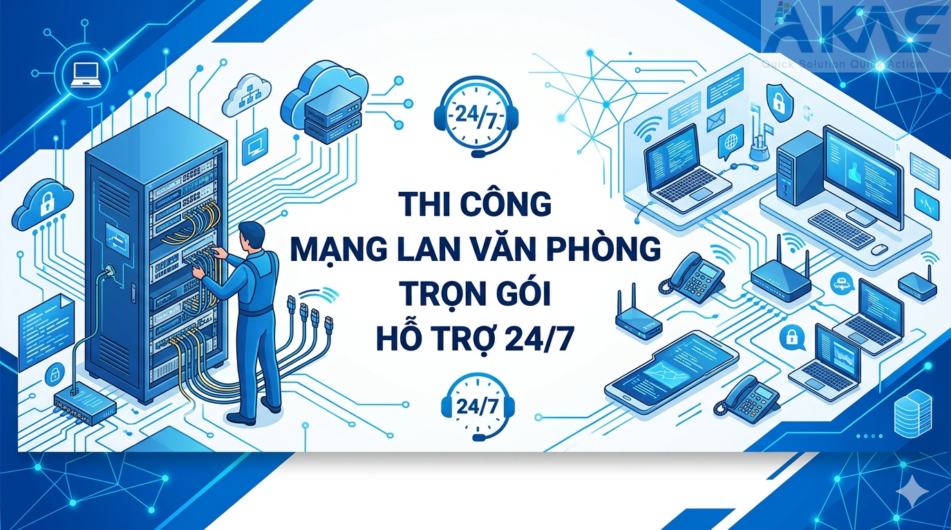 Thi Công Mạng LAN Văn Phòng Trọn Gói Hỗ Trợ 24/7 Thi Công Mạng LAN Văn Phòng Trọn Gói Hỗ Trợ 24/7