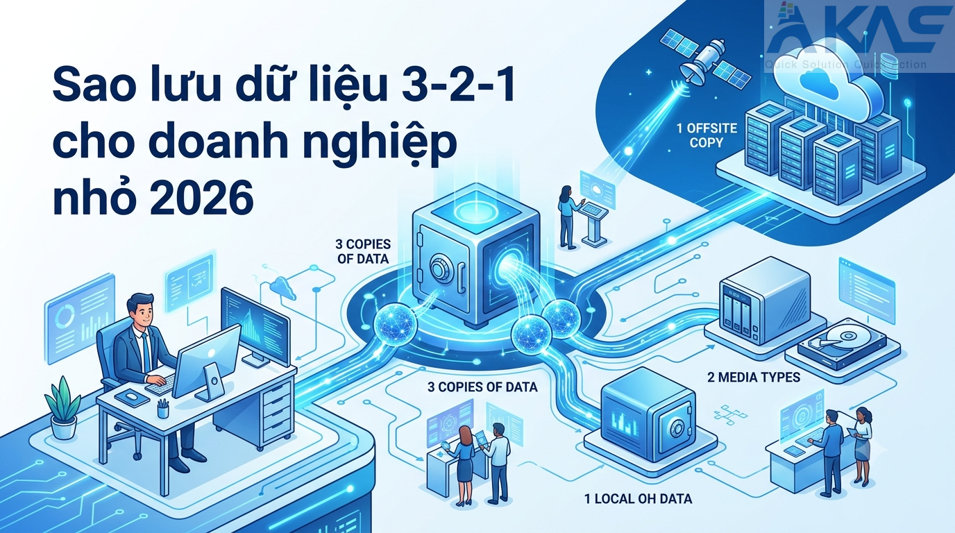 Sao lưu dữ liệu 3-2-1 cho doanh nghiệp nhỏ 2026